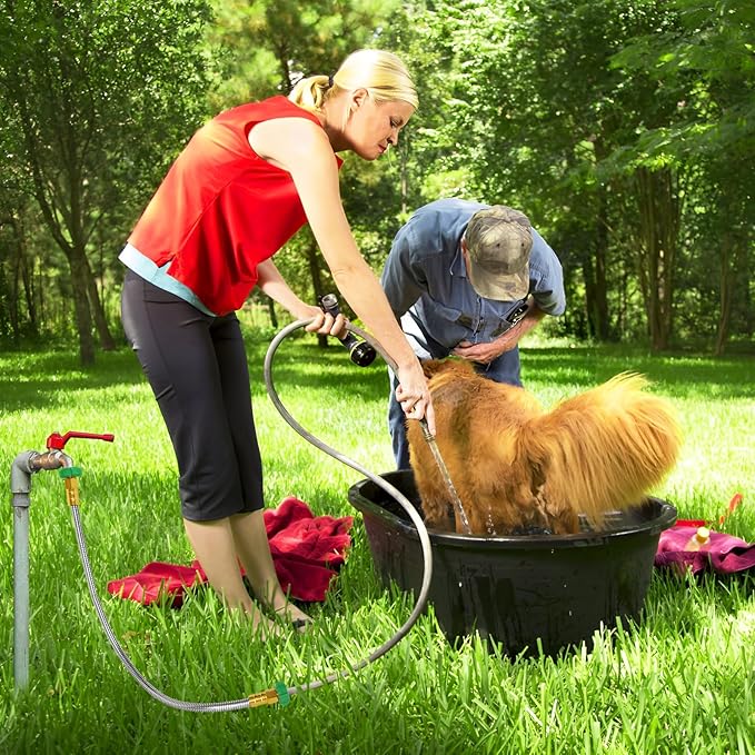 Short Garden Hose with Female to Female Connector, 3ft Metal Leakproof Hose for Hose Reel (3ft)