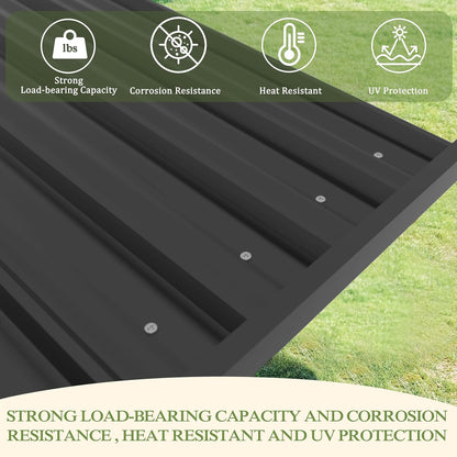 MUPATER 6 x 13 FT Wooden Grill Gazebo with Sloping Metal roof, Heavy Duty Hard Top Grill Gazebo Suitable for 2 Full-Size Grills, BBQ Canopy for Outdoor Patio, Lawn, Garden