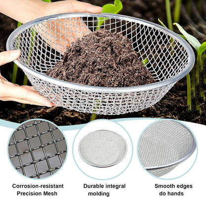 2PCS Soil Sifter for Gardening, Rock Sifter for 5gallon,Compost Sifter Dirt Sifter,Captures Dirt Rocks Sawdust