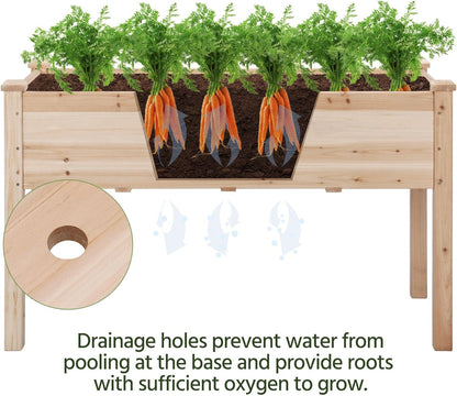 Yaheetech 2pcs Raised Garden Bed 48x24x30in Elevated Wooden Horticulture Planter Box with Legs Standing Growing Bed for Gardening/Backyard/Patio/Balcony, Wood