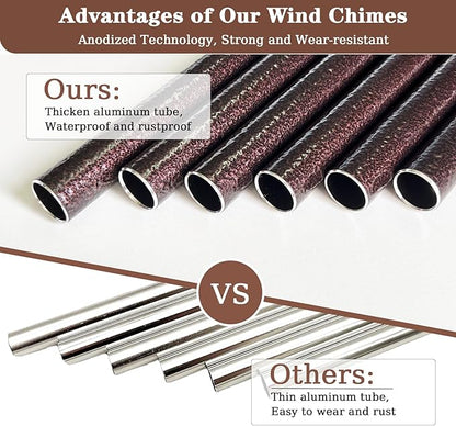 Birthday Gifts for Mom, Unique Mom Birthday Gifts from Daughter Son, 32" Bronze Wind Chimes