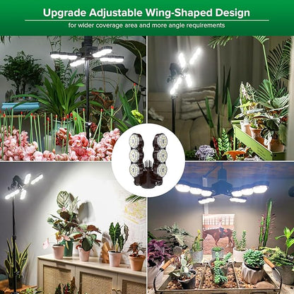 SANSI Grow Lights for Indoor Plants Full Spectrum, Dimmable LED Grow Light with Remote Control, Auto On Off 4 8 12 Hrs Timer, 80W (800 Watt Equiv) Plant Lights for Indoor Greenhouse, E26 Base