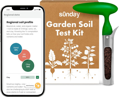 Sunday Garden Soil Test Kit - Helps Tailor Your Garden Care Plan - Tests for Soil’s pH, Macronutrients & Micronutrients - Receive Results in 3-4 Weeks