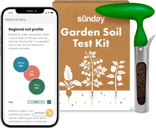 Sunday Garden Soil Test Kit - Helps Tailor Your Garden Care Plan - Tests for Soil’s pH, Macronutrients & Micronutrients - Receive Results in 3-4 Weeks