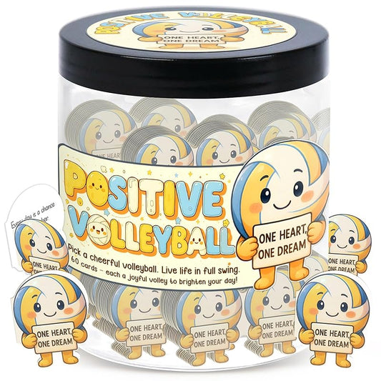 Positive Volleyball Jar With 60 Affirmation Cards – Volleyball Gifts For Women, Men - Teens, Volleyball Party Favors, Volleyball Accessories For Teen Girls, Volleyball Party Decorations
