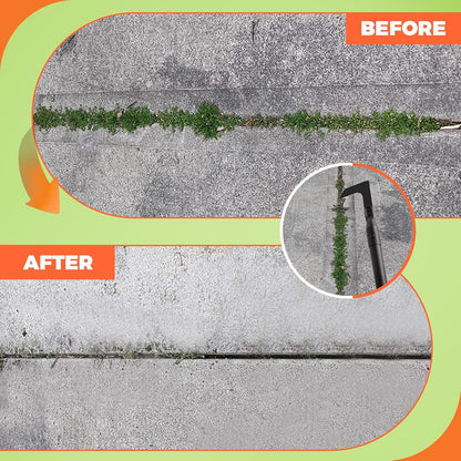 Crack Weeder 43.7" Long Handle Manual Crevice Weeding Tool Weed Puller Tool Durable Weed Remover for Sidewalks, Pavers, Deck Boards, Narrow Wall Gaps