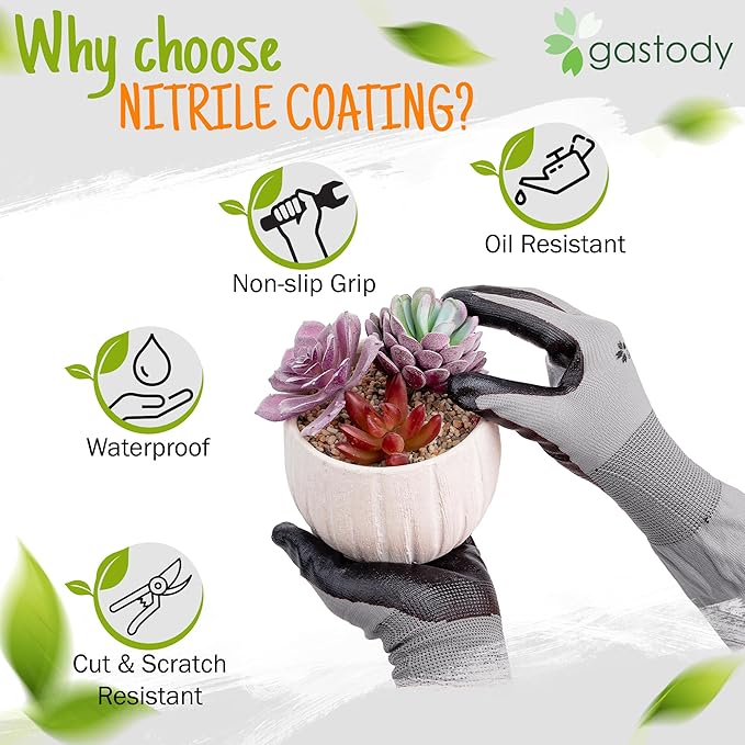 Gastody™ Long Sleeve Gardening Gloves Women and Men - Long Cuff Garden Gloves, Multipurpose Heavy Duty Outdoor and Indoor