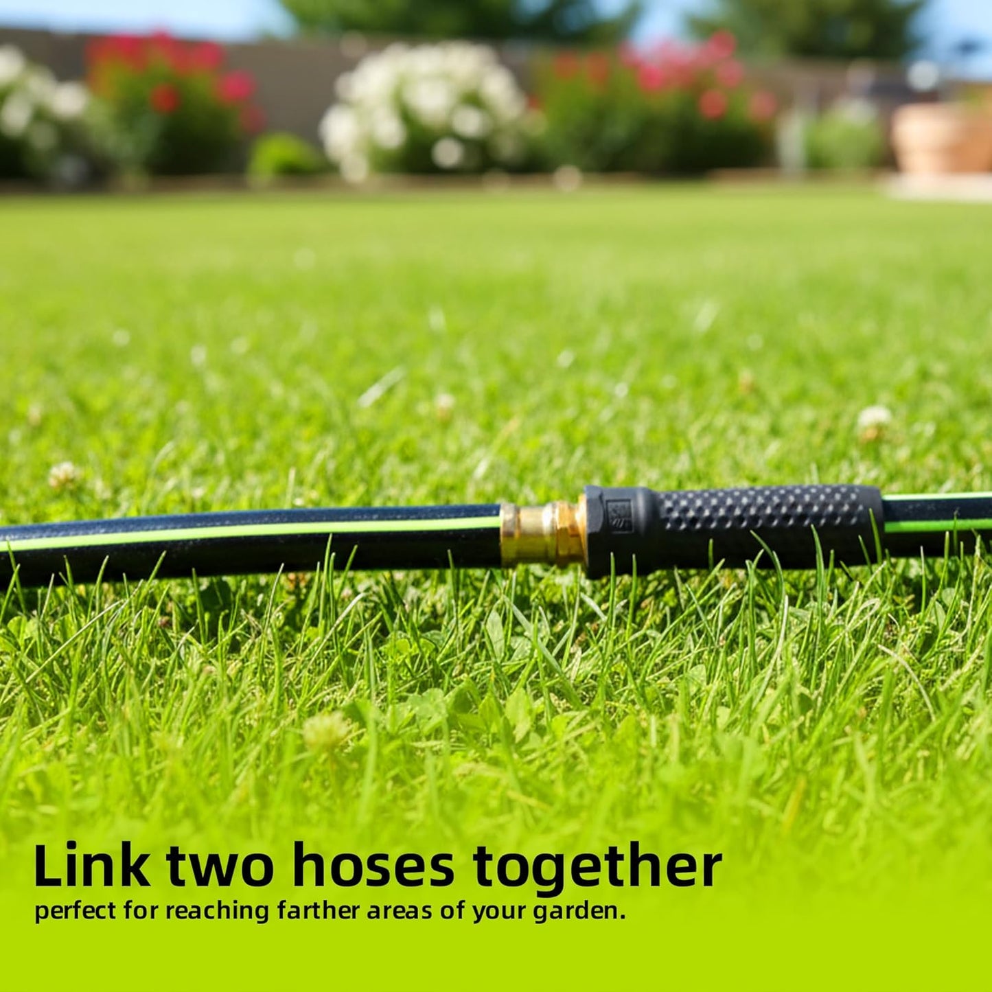 Worth Leader Short Garden Hose 5/8 in. x 4 ft. -No Kink, Flexible, Leakproof, Both Female Fittings -Heavy Duty Durable PVC Lightweight Water Pipe with Brass Aluminum Ends for Household & Yard Use