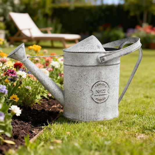 Vintage Metal Watering Can with Handle Rustic Farmhouse Watering Can Flower Pot Distressed Decorative Planter for Indoor Outdoor Garden Balcony Courtyard (Gray#2)