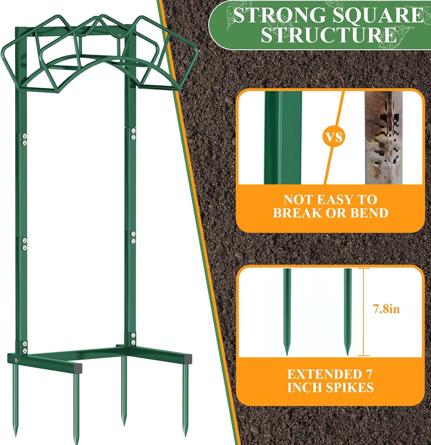 Super Stable Garden Hose Holder, Detachable Water Hose Holders Hose Storage Hold 160-Feet Hose, Water Hose Holder for Outside, Yard, Lawn, Farm (Green)