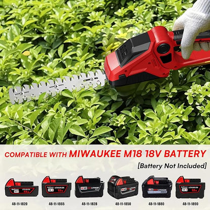 Cordless Hedge Trimmer for Milwaukee M18 Battery(No Battery),2200RPM Cordless Mini Grass Shears,2 in 1 Handheld Electric Hedge Trimmer/Grass Cutter,Shrub Trimmer Bush Trimmer for Gardening,Lawn,Yard