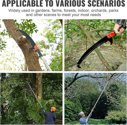 Manual Pole Saw 15ft, Lightweight Manual Stainless Steel Extension High Pole Pruning Pole Saw for Tree Trimming Branches at Forestry Yard Garden Patio