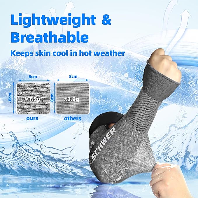 Schwer AIR-SKIN ANSI A6 Cut Resistant Arm Sleeves for Men&Women S903, 22in Non-PFAS Arm Protectors for High Risk Work, UPF50+ UV Protection Gardening Sleeves for Farming, Lightweight, Breathable