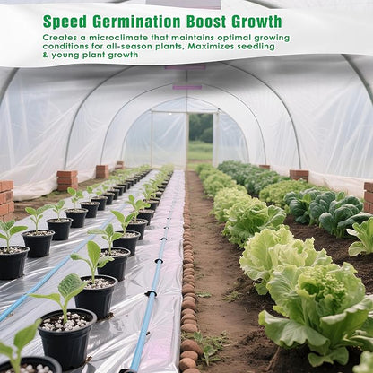 10 FT x 66 FT Plant Covers for Frost & Sun Protection, Thick 1.2 oz/yd² Frost Cloths Blankets to Extreme Low -4 °F Temperatures, Reusable Floating Row Covers for Outdoor Garden Vegetables Seedlings