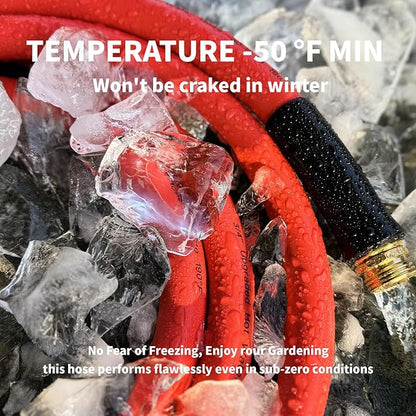 Garden Hose 10 ft x 5/8” Hot Water Hose,-50°F to 190°F, Burst 600Psi Flexible & Lightweight Upgraded Rubber Hoses,3/4” Solid Fittings for All-weather Outdoor Lawn & Garden