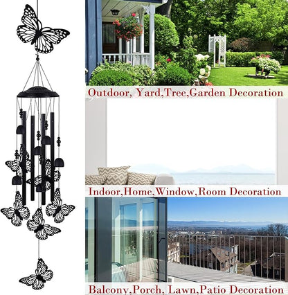 Outdoor Butterfly Wind Chimes Decorate, Memorial Wind Chimes, Wind Catcher, Mobile Butterfly Wind Bells for Home, Yard, Tree, Patio, Garden Decor, Gifts for Butterfly Lovers, Festival Gifts for Mom