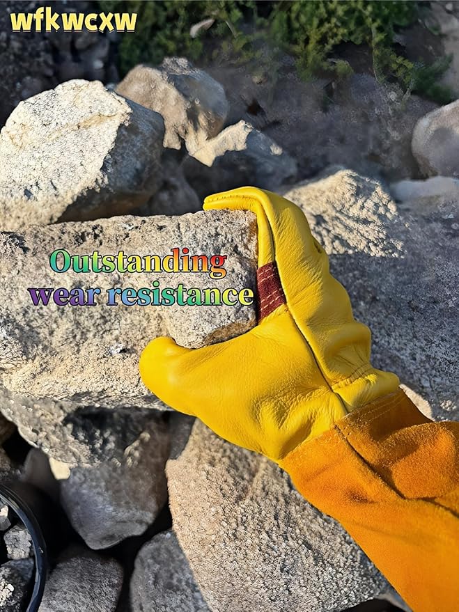 Gardening Gloves for Women/Men,Rose Pruning Long Leather Garden Gloves Thorn Proof