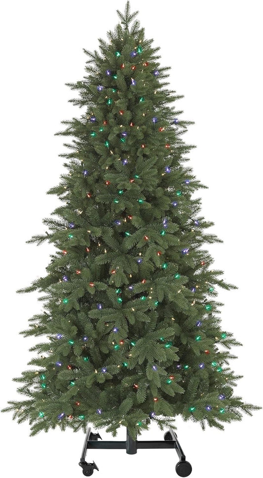 Treetopia Addison Spruce - Artificial Indoor Christmas Tree, Pre-lit with LED Candlelight Clear and Multi Colored Lights, 9ft