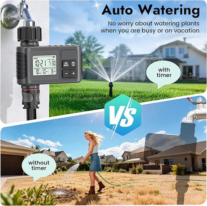 Insoma Water Timer, 1 Zone Outdoor Hose Timer for Garden Faucet with Auto/Manual/Rain Delay Mode, Sprinkler Irrigation Timers for Yard Lawn