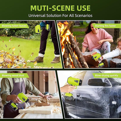 Cordless Leaf Blower, 2 x 21V 3000mAh Batteries, Lightweight & Adjustable Speed, 500W Power, 464 CFM, 50,000 RPM, Ideal for Yard & Garden Cleanup