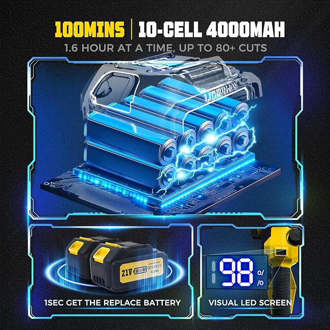 Brushless 2-IN-1 Cordless Pole Saw & Mini Chainsaw, 2× 21V 4.0Ah Batteries Powered 8 Inch Chain, 16-Foot Max Reach & Multi-Angle Electric Pole Saw for Tree Trimming,Tree Trimmer for Branch Cutting.