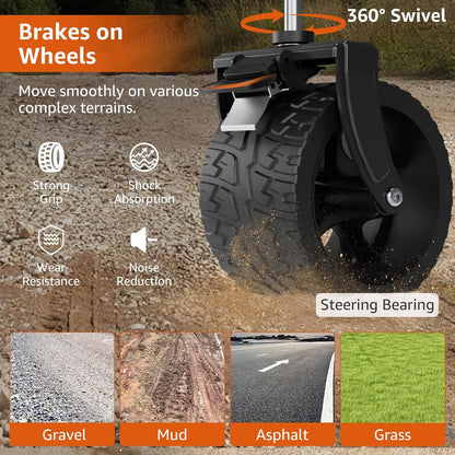 Large Collapsible Wagon Cart with Wheels - Foldable Wagons300L Heavy Duty-550lbs, Beach Wagon with Big Wheels for Sand Folding Utility Wagons Carts for Sports Shopping Camping