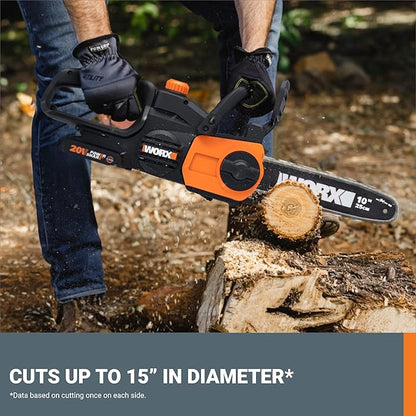Worx WG322 20V Power Share 10" Cordless Chainsaw with Auto-Tension