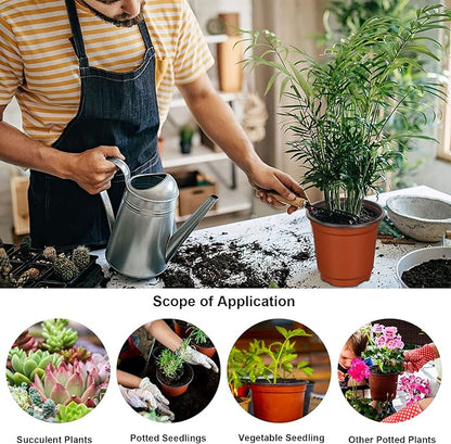 Augshy 40 Pcs 6" Plastic Plant Nursery Seed Starting Pots for Indoor Outdoor Succulent Seedling Cutting Transplanting