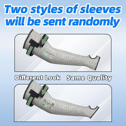 Schwer 2 Pairs PRO-SKIN ANSI A6 Cut Resistant Sleeves With 2.0 Detachable Hook and Loop Straps, Non-PFAS, High Risk Cut Protection Arm Sleeve, Gardening Sleeves, Protective Sleeve for Arms