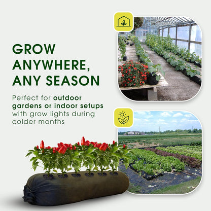 4x4 25 ft Tubular Fabric Planters for Outdoor Plants with Full Drip Irrigation System - Heavy Duty Mesh for Optimal Airflow, Customizable Up to 16 sq ft