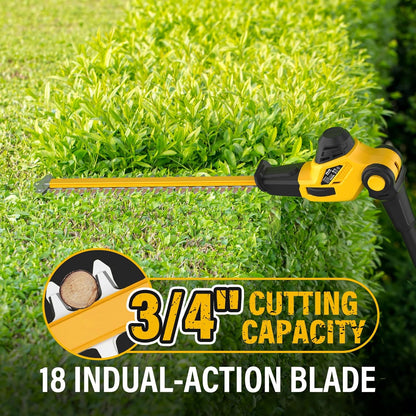 Pole Hedge Trimmer Cordless, 9-Feet Reach Power Hedge Trimmer with Extension Pole, MAX 20-inch, Multi-Angle, 2 * 2.0Ah Battery and Fast Charger Included