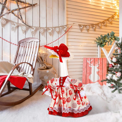 Suzile Christmas Ball Outfit Clothes for 23 Inch High Cement or Plastic Geese Ghost Lawn Porch Goose Clothes Christmas Costume
