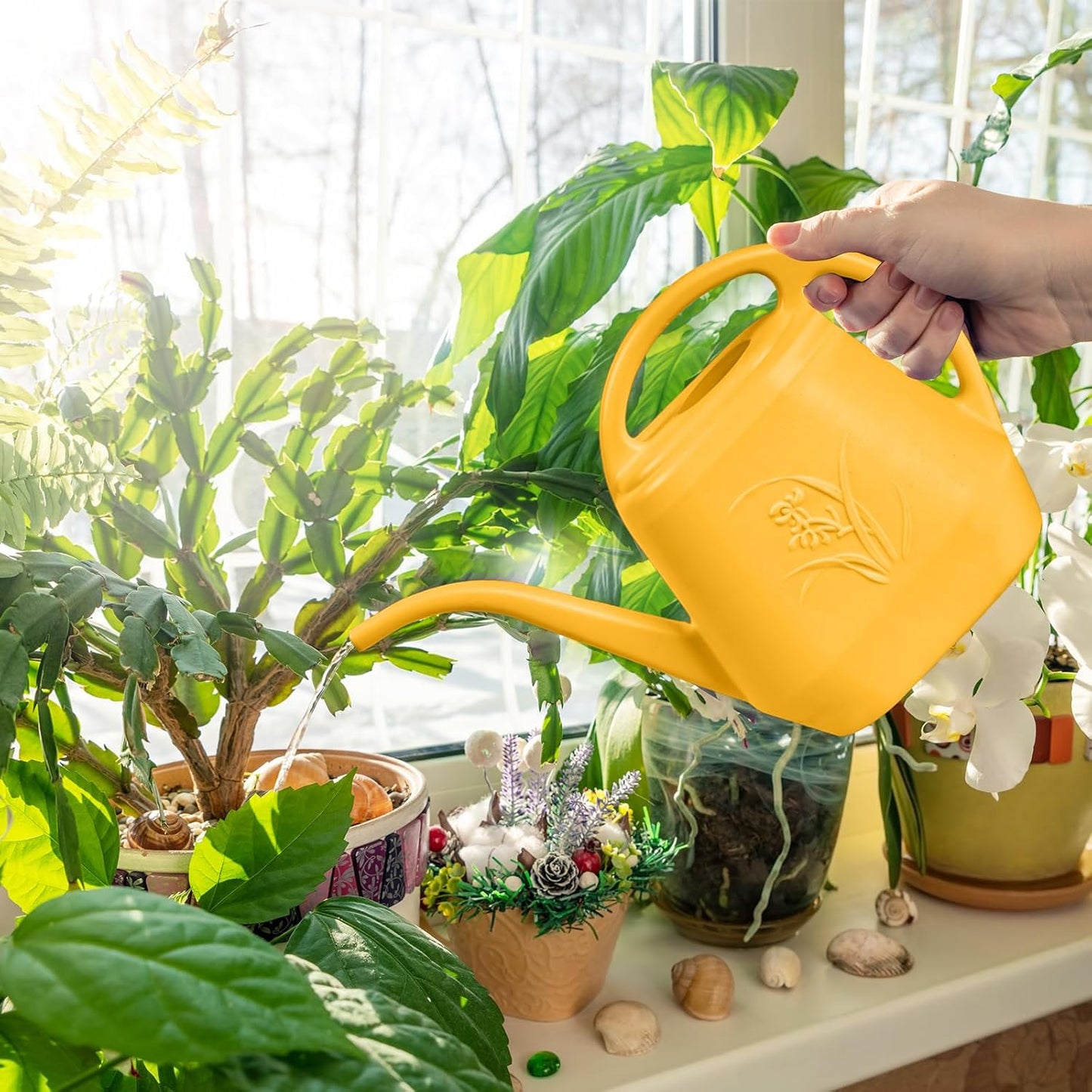 Plastic Watering Can -1 Gallon - Orange