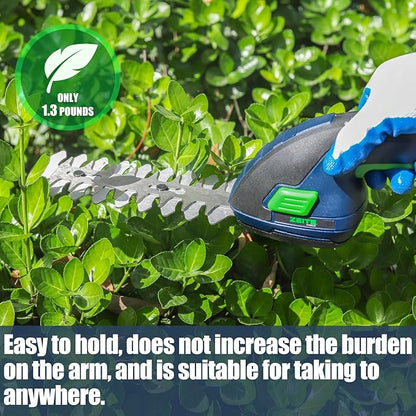 ZEITE 7.2V Grass Shear & Shrubbery Trimmer, 2-in-1 Cordless Grass Cutter and Mini Hedge Trimmer, Rechargeable Li-ion Battery and Charger,Long Handle,Versatile Garden Tool for Grass & Bush Trimming