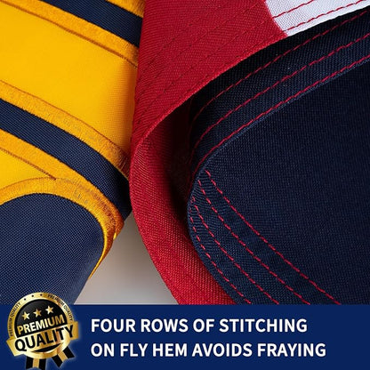 XIFAN Premium New Utah State Flag 3x5 ft Outdoor, Double Sided Embroidered Pattern, Heavy Duty 210D Nylon New UT Flags, the Strongest Longest Lasting for Outside with Sewn Stripes/Brass Grommets