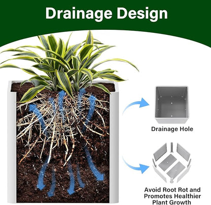 Large Steel Planter Box 26"x26"x26", Heavy Duty Square Metal Planter Box Indoor&Outdoor