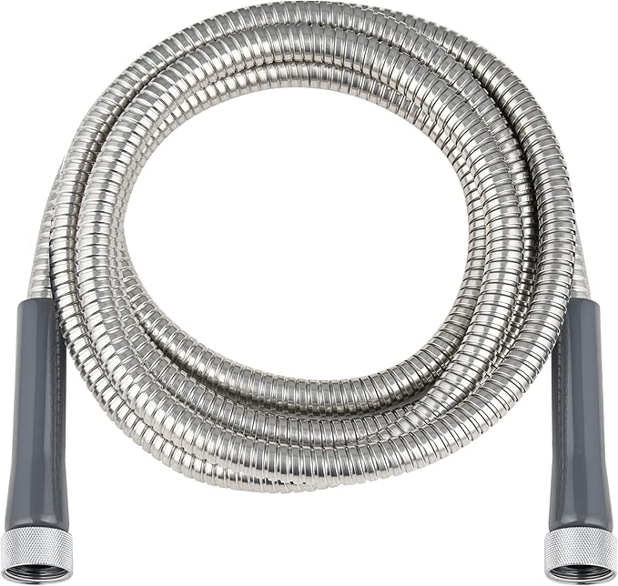 SKYWARD 304 Stainless Steel short Garden Hose 10 ft with Female to Female Metal Connector,Easy to Use & Store, Anti-Leakage Hose, High Water Flow (10ft)