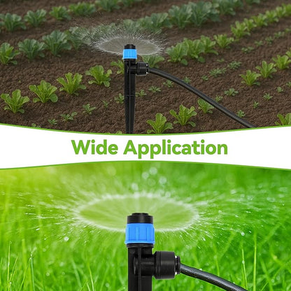 20PCS Drip Emitters for 1/4" Drip Irrigation Tubing, Drip Irrigation Emitters with Stake Adjustable 360 Degree Water Flow Drippers Garden Irrigation Drippers for Garden Patio Lawn Flower Bed