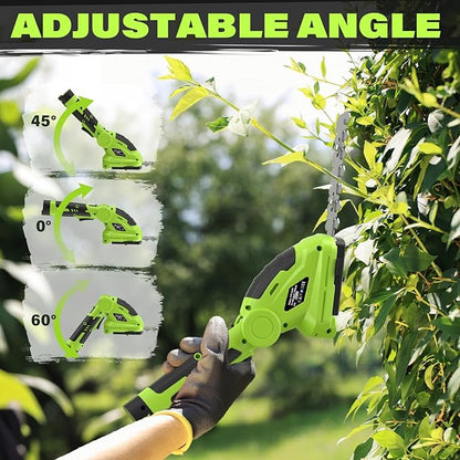 SOYUS Cordless Hedge Trimmer, 2 in 1 Electric Hedge Trimmers & Grass Shears, 7.2V Lightweight Shrub Trimmer Cordless with Battery and Charger, Ideal for Garden, Yard and Lawn - Green