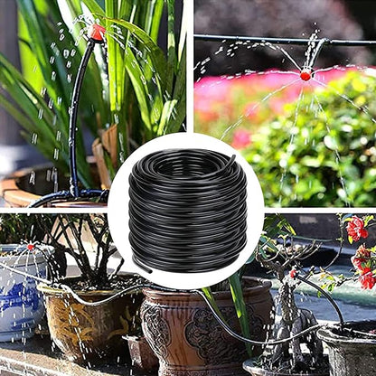 Hourleey Blank 200 FT Distribution Tubing Irrigation Drip Hose, 1/4 Inch Drip Line
