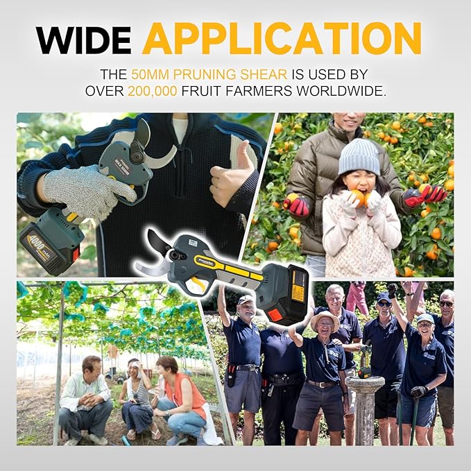 2-in-1 Electric Pruning Shears with Extension Pole 9.2-ft, Professional Electric Tree Pruner Cutter Compatible with Makita 18V Battery Secateurs Cordless 50mm (2 inch) Cutting Heavy Duty Garden Tool