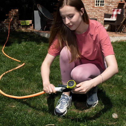 Fevone 3 ft x 5/8" Leader Hose for Hose Reel Connector, 150 PSI Heavy Duty Lead-In Hose with 3/4" Solid Aluminum Fittings