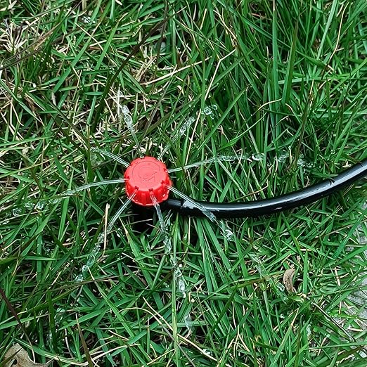50pcs Drip Irrigation Emitters,Drip Irrigation Parts for 1/4" Drip Irrigation Tubing - Adjustable 360 Degree Water Flow Drippers, Garden Drip Irrigation Drippers for (4-7mm) Watering System