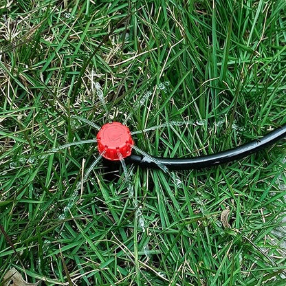 50pcs Drip Irrigation Emitters,Drip Irrigation Parts for 1/4" Drip Irrigation Tubing - Adjustable 360 Degree Water Flow Drippers, Garden Drip Irrigation Drippers for (4-7mm) Watering System