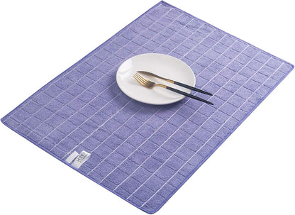 Microfiber Dish Towels - Soft, Super Absorbent and Lint Free Kitchen Towels - 8 Pack (Lattice Designed Purple Colors) - 26 x 18 Inch