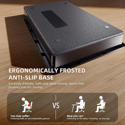 Spider Farmer Trim Tray Kit with Trimming Tray, 150 Micron Precision Screen, Bottom Harvest Bin, Scissors, Brush & Magnifying Card – Collect Pollen and Fine Plant Material