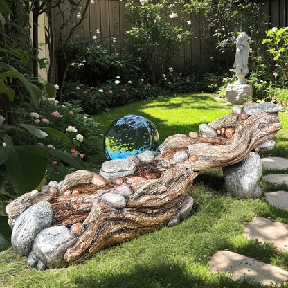 60" Long Cascading Outdoor Rock Water Fountain, 5-Tier Tranquil River Waterfall, Realistic Rock Design, Serene Flowing Water Sound for Outdoor Garden, Patio, Landscaping, Home Decor