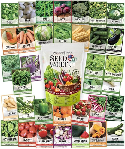 Ultimate Survival Seed Kit – 140 Heirloom, Non-GMO Varieties | Over 73,000 Seeds for Planting Vegetables, Herbs & Flowers | Emergency Food Preparedness & Long-Term Storage