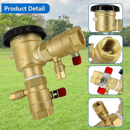 1" 720A 1-720A Pressure Vacuum Breaker Assembly,Brass Irrigation Backflow Preventer Valve for Lawn Irrigation System, Garden Sprinkler, Outdoor Water Line, Anti-Siphon Protection MAX 400PSI