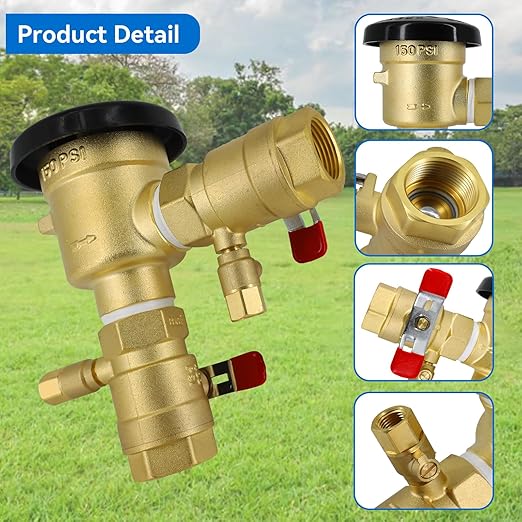 3/4" 720A Pressure Vacuum Breaker Assembly,Brass Irrigation Backflow Preventer Valve for Lawn Irrigation System, Garden Sprinkler, Outdoor Water Line, Anti-Siphon Protection MAX 400PSI